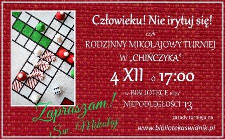 Rodzinny Mikołajowy Turniej w 'Chińczyka"