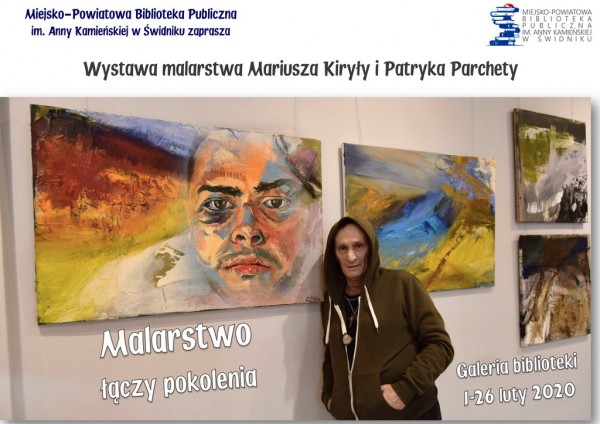 plakat wystawy prac M. Kiryły i P. Parchety