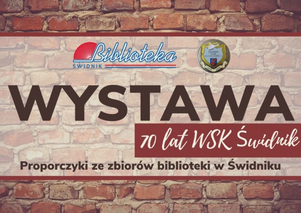 plakat promujący wystawę 70 lat WSK Świdnik: proporczyki ze zbiorów biblioteki